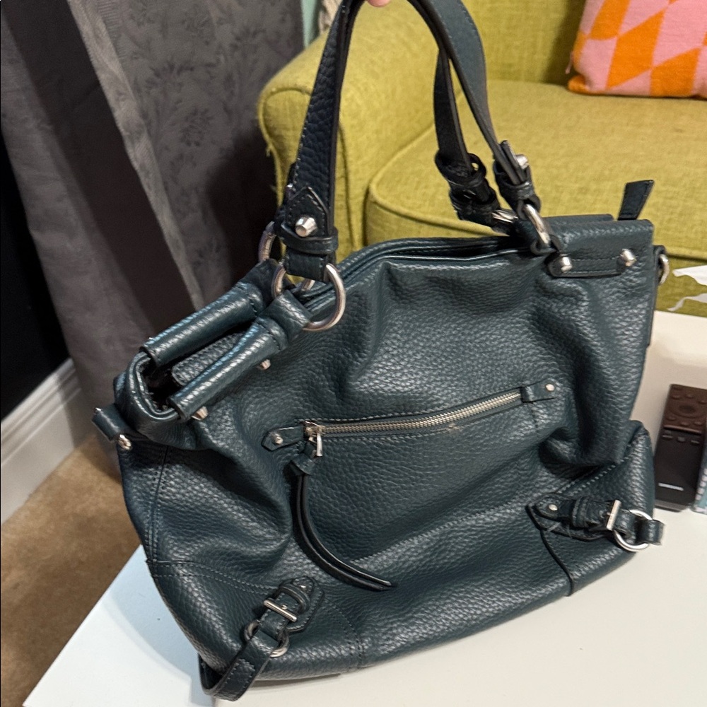 Elegant Teal Leather Handbag